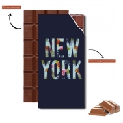 Tablette de chocolat personnalisé New York en Fleurs