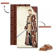 Tablette de chocolat personnalisé Obi Wan Kenobi Tipography Art
