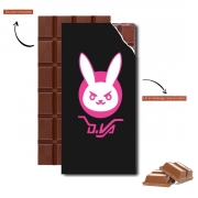 Tablette de chocolat personnalisé Overwatch D.Va Bunny Tribute Lapin Rose