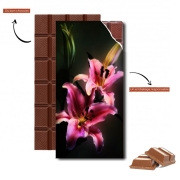 Tablette de chocolat personnalisé Painting Pink Stargazer Lily