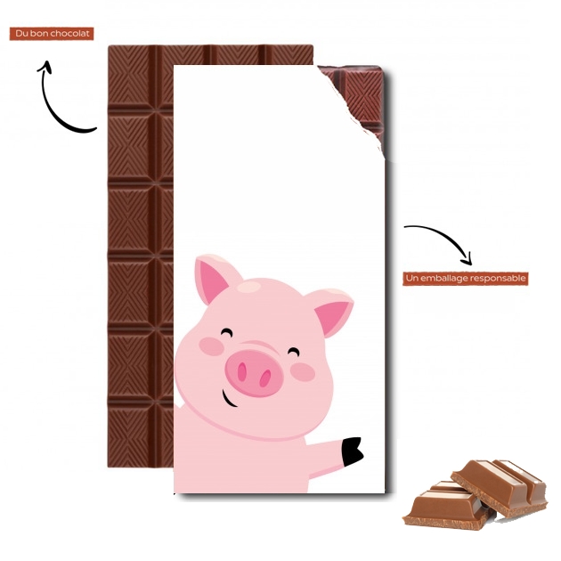 Tablette de chocolat personnalisé Cochon souriant