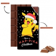Tablette de chocolat personnalisé Pikachu have a Happyka Christmas