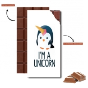 Tablette de chocolat personnalisé Pingouin wants to be unicorn