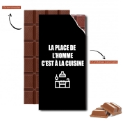 Tablette de chocolat personnalisé La place de l'homme c'est à la cuisine