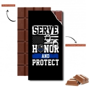 Tablette de chocolat personnalisé Police Serve Honor Protect