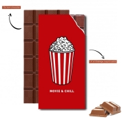 Tablette de chocolat personnalisé Popcorn movie and chill