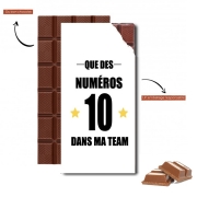 Tablette de chocolat personnalisé Que des numeros 10 dans ma team