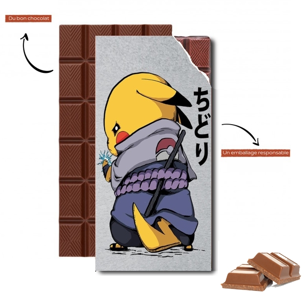 Tablette de chocolat personnalisé Sasuke x Pikachu
