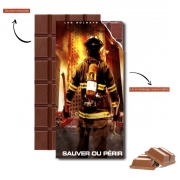 Tablette de chocolat personnalisé Sauver ou perir Pompiers les soldats du feu