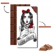 Tablette de chocolat personnalisé Scary zombie Alice drinking tea