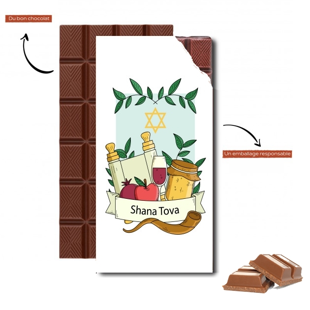 Tablette de chocolat personnalisé Shana tova greeting card