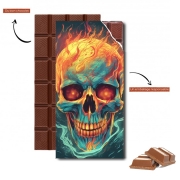 Tablette de chocolat personnalisé Skull Orange