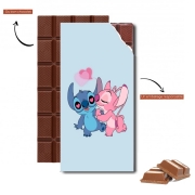 Tablette de chocolat personnalisé Stitch Angel Love Heart pink