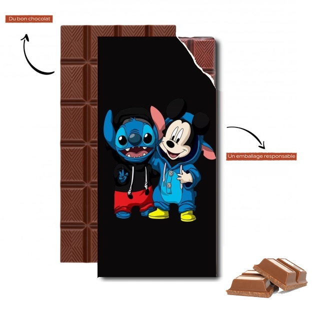 Tablette de chocolat personnalisé Stitch x The mouse