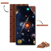 Tablette de chocolat personnalisé Systeme solaire Galaxy