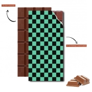 Tablette de chocolat personnalisé Tanjiro Pattern Green Square