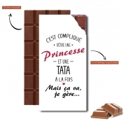 Tablette de chocolat personnalisé Tata et Princesse