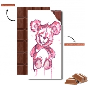 Tablette de chocolat personnalisé Teddy Bear Rose
