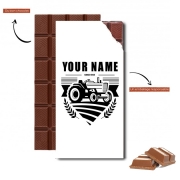 Tablette de chocolat personnalisé Tracteur Logo personnalisable prénom date de naissance