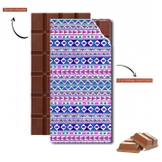 Tablette de chocolat personnalisé Tribalfest pink and purple aztec
