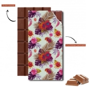 Tablette de chocolat personnalisé Fleur passion tropicale