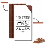 Tablette de chocolat personnalisé Vivre damour et de raclette