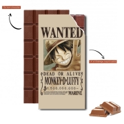 Tablette de chocolat personnalisé Wanted Luffy Pirate
