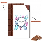 Tablette de chocolat personnalisé Watercolor Papillon Mariage invitation