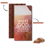 Tablette de chocolat personnalisé Where God guides he provides Bible