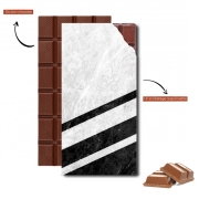 Tablette de chocolat personnalisé effet marbre blanc