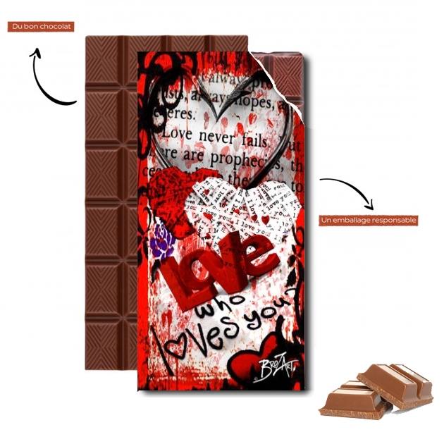 Tablette de chocolat personnalisé Who Loves You ?