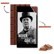 Tablette de chocolat personnalisé Winston Churcill Never Give UP