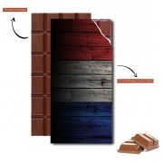 Tablette de chocolat personnalisé Drapeau France sur bois
