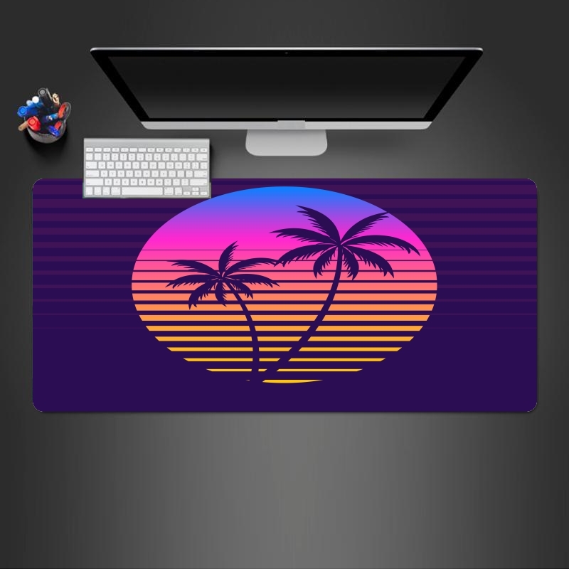Tapis de souris géant Classic retro 80s style tropical sunset