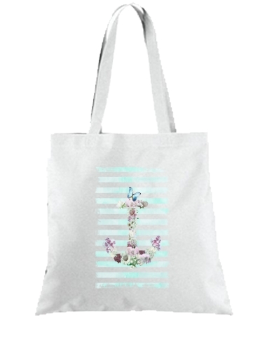 Tote Bag  Sac Floral Anchor in mint
