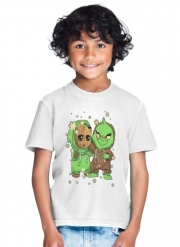 T-Shirt Garçon Baby Groot and Grinch Christmas