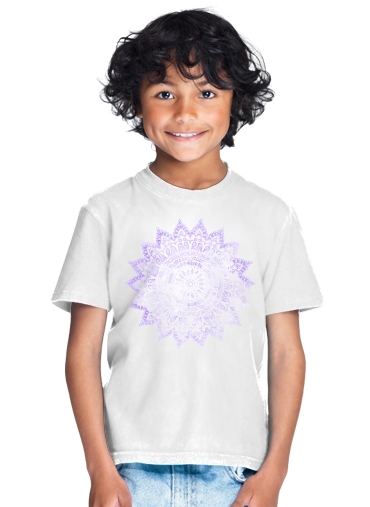 T-Shirt Garçon Bohemian Flower Mandala in purple
