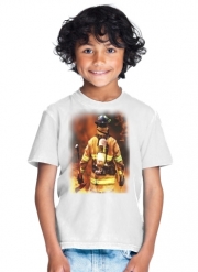 T-Shirt Garçon Pompier Feu et Flamme