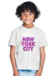 T-Shirt Garçon New York City Broadway - Couleur rose 