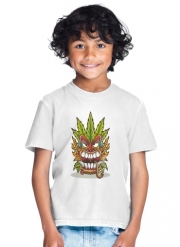 T-Shirt Garçon Tiki mask cannabis weed smoking
