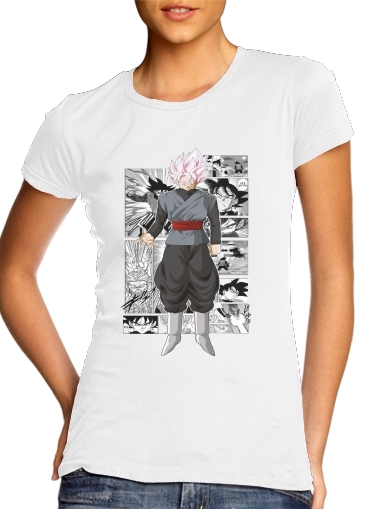 T-Shirt Manche courte cold rond femme Black Goku Scan Art