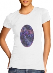 T-Shirt Manche courte cold rond femme Blue pink bubble cells pattern