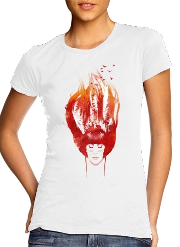 T-Shirt Manche courte cold rond femme Burning Forest