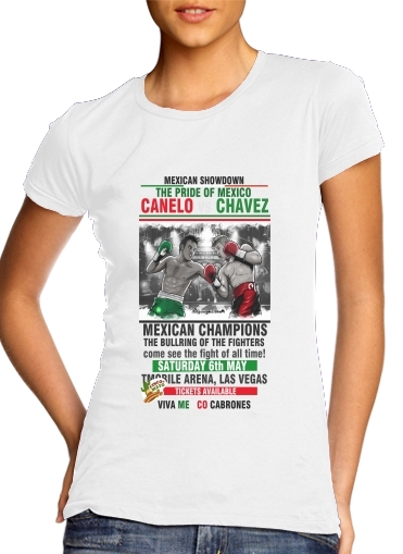 T-Shirt Manche courte cold rond femme Canelo vs Chavez Jr CincodeMayo 