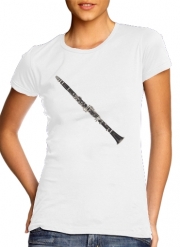 T-Shirt Manche courte cold rond femme Clarinette Musical Notes