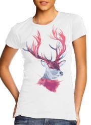 T-Shirt Manche courte cold rond femme Deer paint