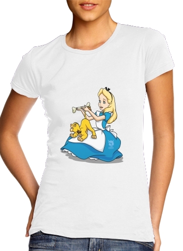 T-Shirt Manche courte cold rond femme Disney Hangover Alice and Simba