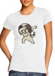 T-Shirt Manche courte cold rond femme Dog Shih Tzu Dabbing