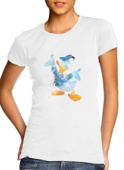 T-Shirt Manche courte cold rond femme Donald Duck Watercolor Art