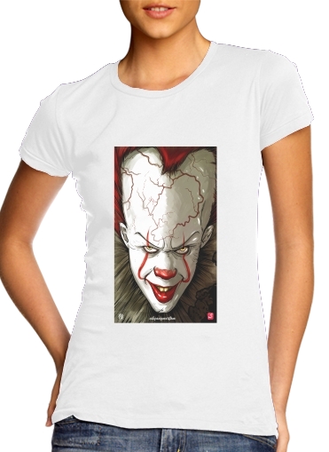 T-Shirt Manche courte cold rond femme Evil Clown 